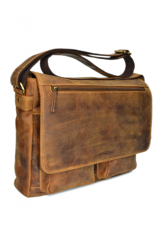 Vintage-Leder Business-Umhängetasche, braun